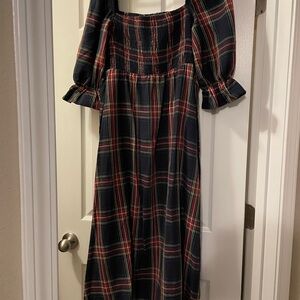Plaid Off-Shoulder Dress